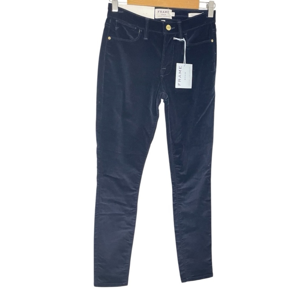 ✨NWT Frame Navy Blue Le High Skinny High Rise Corduroy Pants Jeans Size 25 - Picture 2 of 11